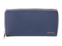 GUCCI　グッチ　長財布　ロゴジップアラウンドウォレット　ネイビー　レザー　771154　【436】　2148103903823