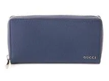 グッチ 771154 レザー ラウンドジップウォレット ネイビー 長財布 GUCCI グッチ ラウンドジップウォレット 長財布 ネイビー 771154