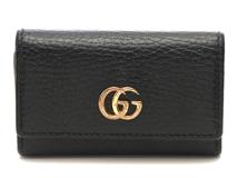 GUCCI　グッチ　ダブルG　6連キーケース　456118　ブラック/GP金具　レザー【431】2143100541290