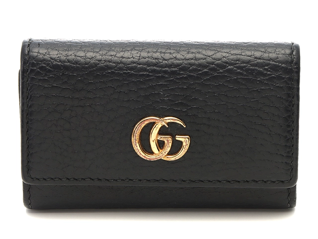 GUCCI グッチ ダブルG 6連キーケース 456118 ブラック/GP金具 レザー