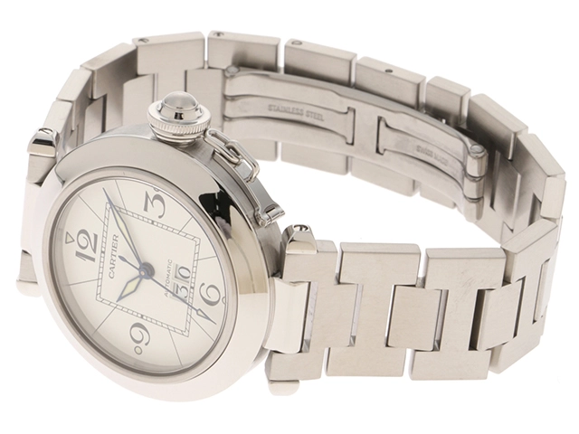 Cartier カルティエ パシャC ビッグデイト W31055M7 SS ステンレススチール ホワイト文字盤 オートマチック 【460】2148103903892
