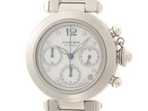 Cartier カルティエ 腕時計 パシャＣ クロノ W31039M7 スティール ホワイト文字盤 自動巻き【472】SJ