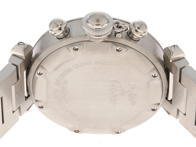 Cartier カルティエ 腕時計 パシャC クロノ W31039M7 スティール ホワイト文字盤 自動巻き【472】SJ