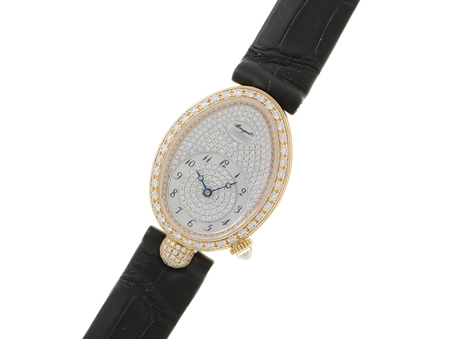BREGUET ブレゲ 腕時計 2008正規品 クイーン･オブ･ネイプルズ 8928BA/8D/844/DD0D K18イエローゴールド/アリゲーター ダイヤモンドシェル 自動巻き【472】SJ