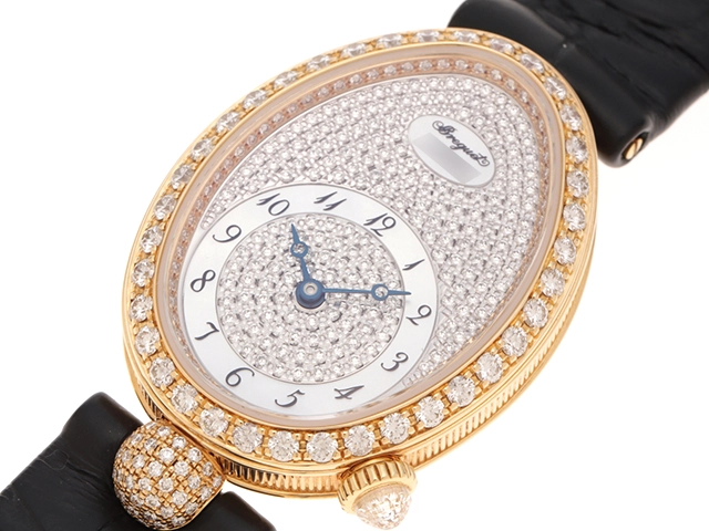 BREGUET ブレゲ 腕時計 2008正規品 クイーン･オブ･ネイプルズ 8928BA/8D/844/DD0D K18イエローゴールド/アリゲーター ダイヤモンドシェル 自動巻き【472】SJ