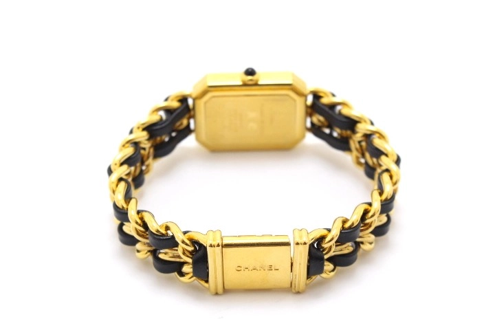CHANEL シャネル プルミエールM H0001 GP/レザー ブラック文字盤 クォーツ【460】2148103904066
