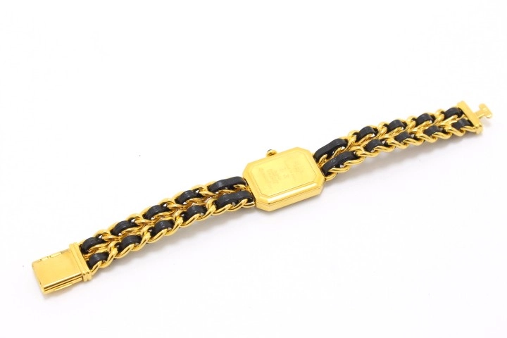 CHANEL シャネル プルミエールM H0001 GP/レザー ブラック文字盤 クォーツ【460】2148103904066