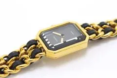 CHANEL シャネル プルミエールM H0001 GP/レザー ブラック文字盤 クォーツ【460】2148103904066