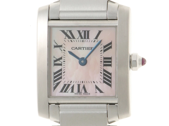 Cartier カルティエ 腕時計 タンクフランセーズSM ピンクシェル SS W51028Q3 クォーツ レディース 2148103904196 【200】