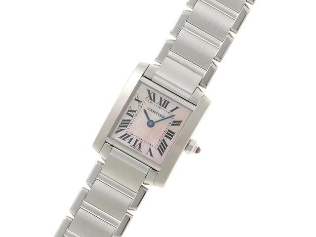 Cartier カルティエ 腕時計 タンクフランセーズSM ピンクシェル SS W51028Q3 クォーツ レディース 2148103904196 【200】