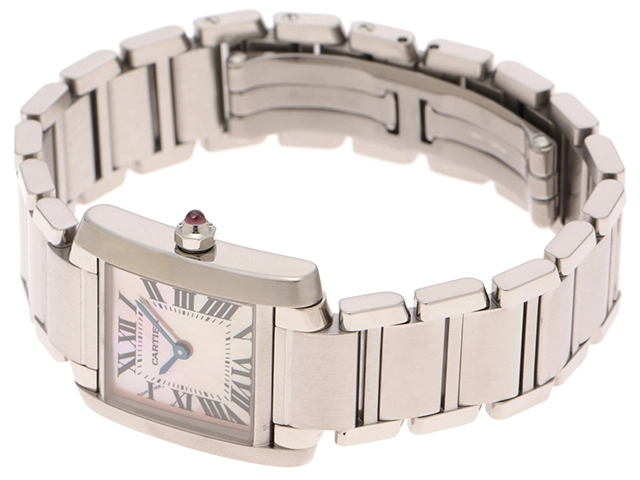 Cartier カルティエ 腕時計 タンクフランセーズSM ピンクシェル SS W51028Q3 クォーツ レディース 2148103904196 【200】