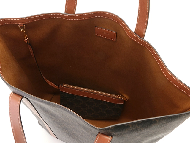 CELINE　セリーヌ　トリオンフ　ミュージアムバッグ　194542　 PVC/レザー　タン(ブラウン)　トートバッグ　2148103904547【207】