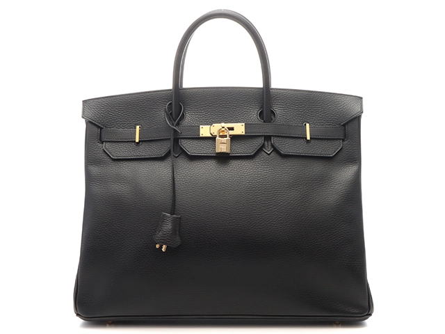 Hermès エルメス バーキン40 ブラック ゴールド金具 □F刻印
