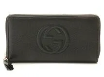 【極美品】GUCCI GGソーホー　コンパクトウォレット　黒 GUCCI グッチ ソーホー ジップアラウンドロングウォレット