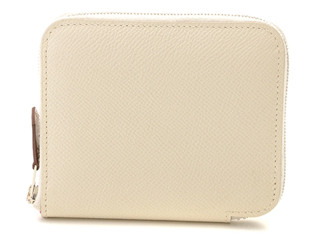 HERMES エルメス アザップシルクインコンパクト クレ/SV ヴォーエプソン シルク カードケース コインケース T刻印 【436】 2148103905018