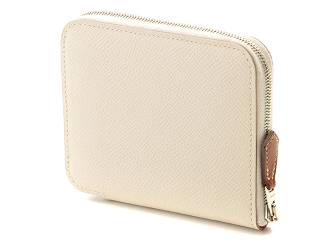 HERMES エルメス アザップシルクインコンパクト クレ/SV ヴォーエプソン シルク カードケース コインケース T刻印 【436】 2148103905018