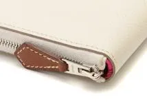 HERMES　エルメス　アザップシルクインコンパクト　クレ/SV　ヴォーエプソン　シルク　カードケース　コインケース　Ｔ刻印　【436】　2148103905018