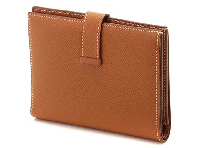 HERMES　エルメス　財布　ベアン　コンパクト　ゴールド/GP金具　ヴォーエプソン　A刻印【431】2148103905032