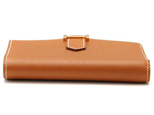 HERMES　エルメス　財布　ベアン　コンパクト　ゴールド/GP金具　ヴォーエプソン　A刻印【431】2148103905032