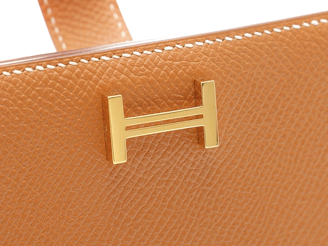 HERMES　エルメス　財布　ベアン　コンパクト　ゴールド/GP金具　ヴォーエプソン　A刻印【431】2148103905032