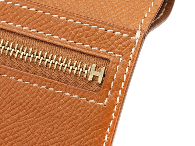 HERMES　エルメス　財布　ベアン　コンパクト　ゴールド/GP金具　ヴォーエプソン　A刻印【431】2148103905032