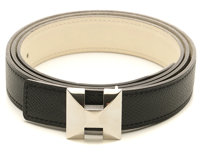 HERMES エルメス　ベルト　Hバックル　ブラック ベルトバックル 《H》 & レザーベルト 32 mm | Hermès