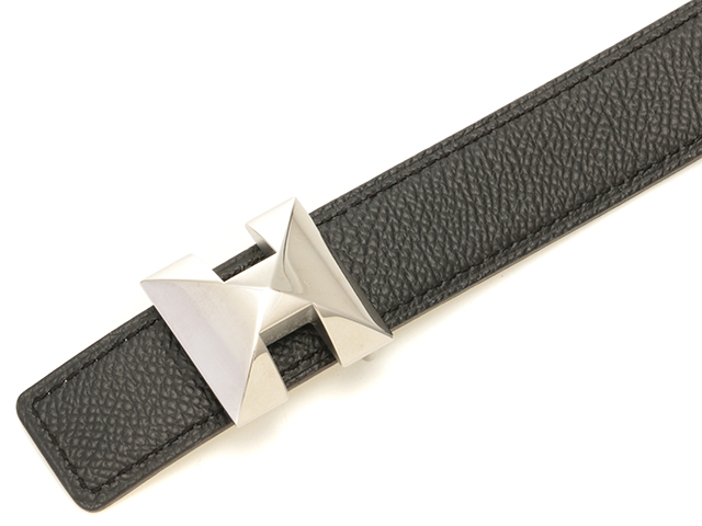 HERMES エルメス　ベルト　Hバックル　ブラック ベルトバックル 《H》 & レザーベルト 32 mm | Hermès
