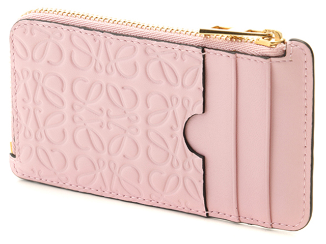 【人気】ロエベ フラグメントケース ギンガムチェック アナグラム レザー ピンク LOEWE ロエベ アナグラム フラグメントケース ピンク レザー