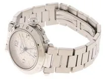 Cartier Pasha C Meridian GMT Watch W31029M7 Silver Stainless Steel  