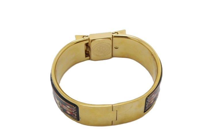 HERMES エルメス ロケ バングルウォッチ LO1.201 GP/七宝 ゴールド文字盤 クォーツ 【460】2148103905605