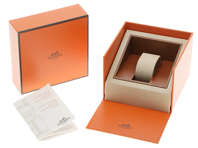 HERMES エルメス クリッパークロノ コンビ GP/SS CL2.320 グレー文字盤  