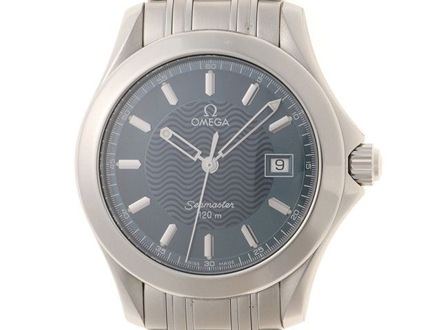 OMEGA オメガ シーマスター 120M ステンレス ブルー文字盤 電池