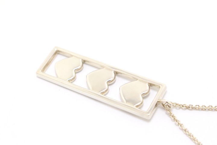 TIFFANY&CO ティファニー トリプルハートプレートネックレス 925 SV  