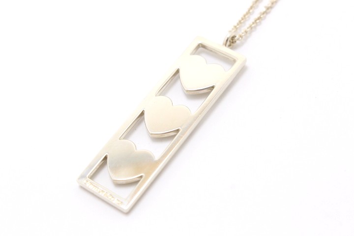 TIFFANY&CO ティファニー トリプルハートプレートネックレス 925 SV  