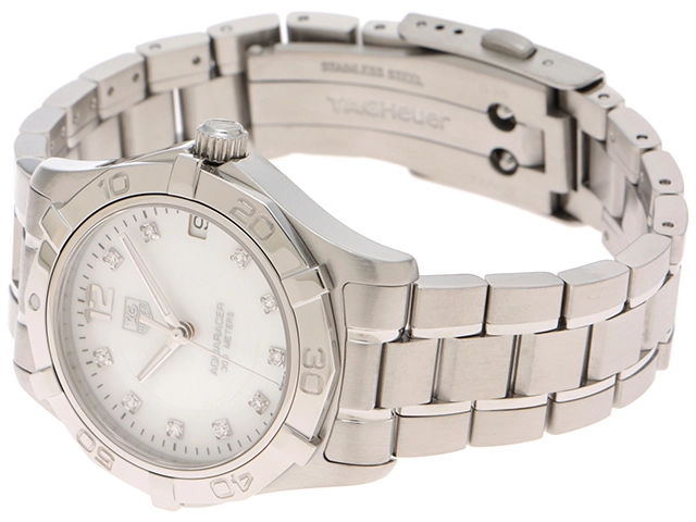TAG HEUER　タグホイヤー　アクアレーサー　WAF1312.BA0817　ホワイトシェル/10PD　ステンレススチール　クオーツ　レディース時計　2148103906183【207】