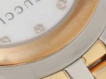GUCCI　グッチ　Gクラス　5500L　シェル文字盤　11Pダイヤモンド　ステンレススチール/GP　　クオーツ　レディース時計　2148103906350【207】