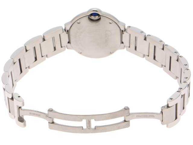 Cartier カルティエ 時計 バロンブルーSM W69010Z4 シルバー文字盤 ステンレススチール クォーツ レディース