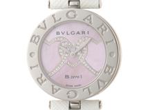 BVLGARI ブルガリ レディース クオーツ B-zero1 BZ30S ピンクシェル文字盤 SS/社外レザーベルト【472】HK