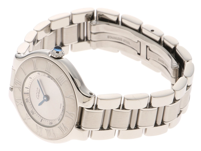 Cartier カルティエ レディース クォーツ マスト21 W10109T2 シルバー文字盤 SS【472】HK
