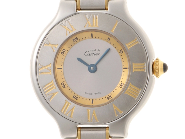 CARTIER カルティエ マスト21SM クォーツ レディース シルバー文字盤 W10073R6【431】2148103906954