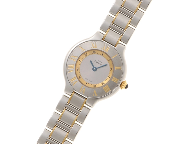CARTIER カルティエ マスト21SM クォーツ レディース シルバー文字盤 W10073R6【431】2148103906954