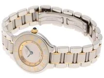 CARTIER　カルティエ　マスト21SM　　クォーツ　レディース　シルバー文字盤　W10073R6【431】2148103906954