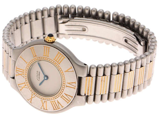 Cartier カルティエ マスト21 ヴァンティアン 83090171 YG/SS イエローゴールド/ステンレススチール アイボリー文字盤  クォーツ 【460】2148103907005