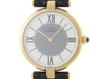 Cartier カルティエ マストヴァンドーム ヴェルメイユ 590003 シルバー925 レザー ホワイト/グレー文字盤 クォーツ 【460】2148103907029