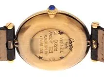 Cartier カルティエ マストヴァンドーム ヴェルメイユ 590003 シルバー925 レザー ホワイト/グレー文字盤 クォーツ 【460】2148103907029