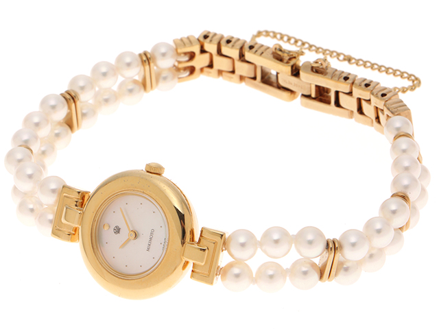 MIKIMOTO パールウォッチ　JAL限定 腕時計 稼働 ミキモト MIKIMOTO JAL限定 パールウォッチ 4N20