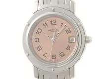 HERMES エルメス 腕時計 クリッパー SS ピンク CL4.210 クォーツ レディース 2148103907487 【200】