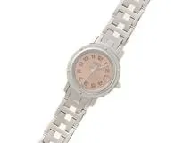 HERMES エルメス 腕時計 クリッパー SS ピンク CL4.210 クォーツ レディース 2148103907487 【200】