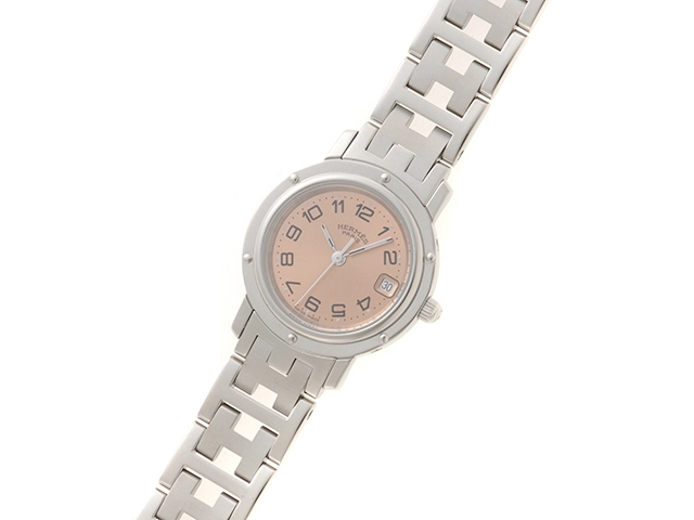HERMES エルメス 腕時計 クリッパー SS ピンク CL4.210 クォーツ レディース 2148103907487 【200】