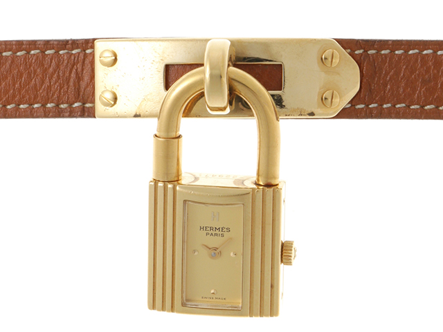 HERMES エルメス 腕時計 ケリーウォッチ 〇R刻印 KE1.201 GP/革